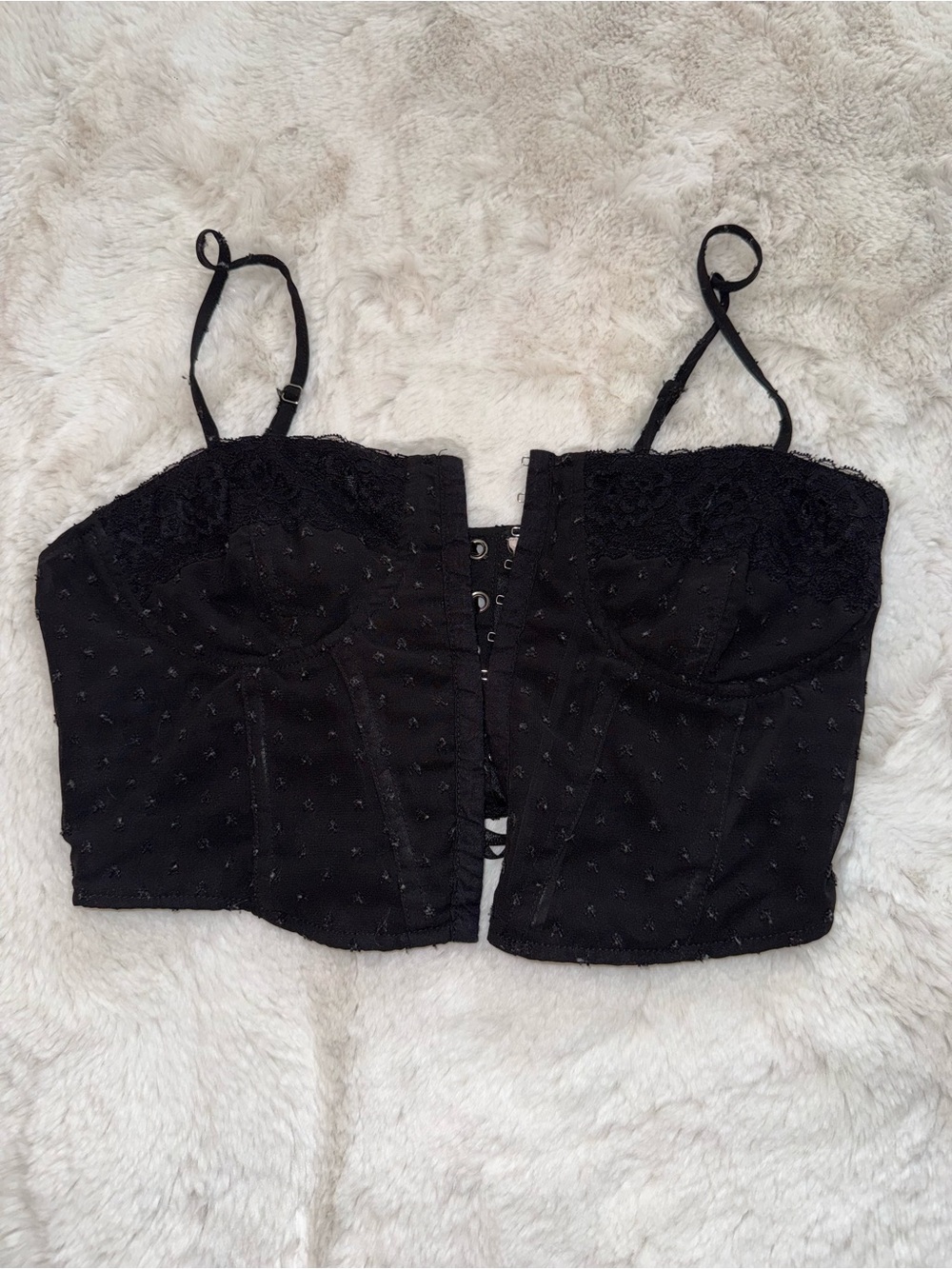 PacSun Black Lace Bustier Crop Top